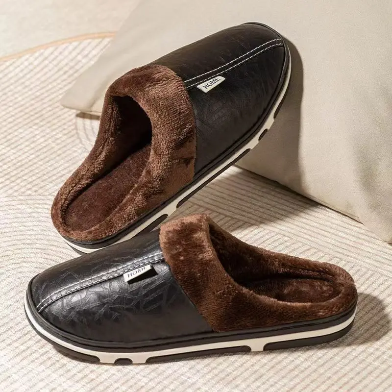 Men'S Shoes Hey Dude - Men's Big Size Winter Slippers Indoor