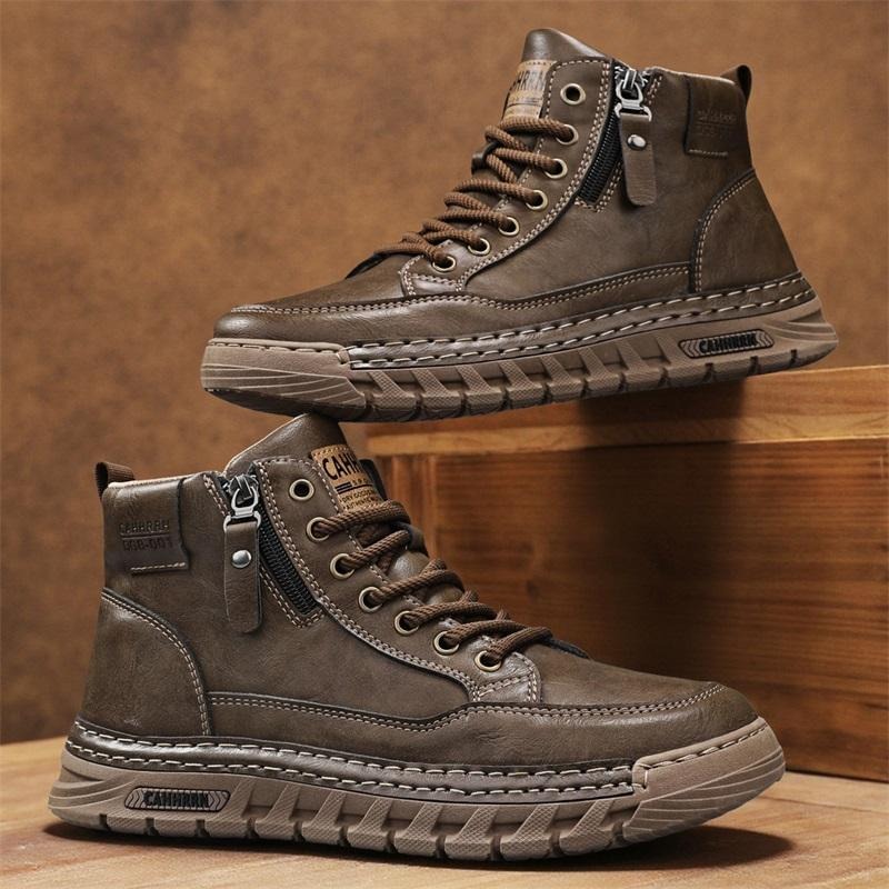 Men Leather High Top Ankle Boo - Men'S Shoes Comfortable Walking 评论和价格