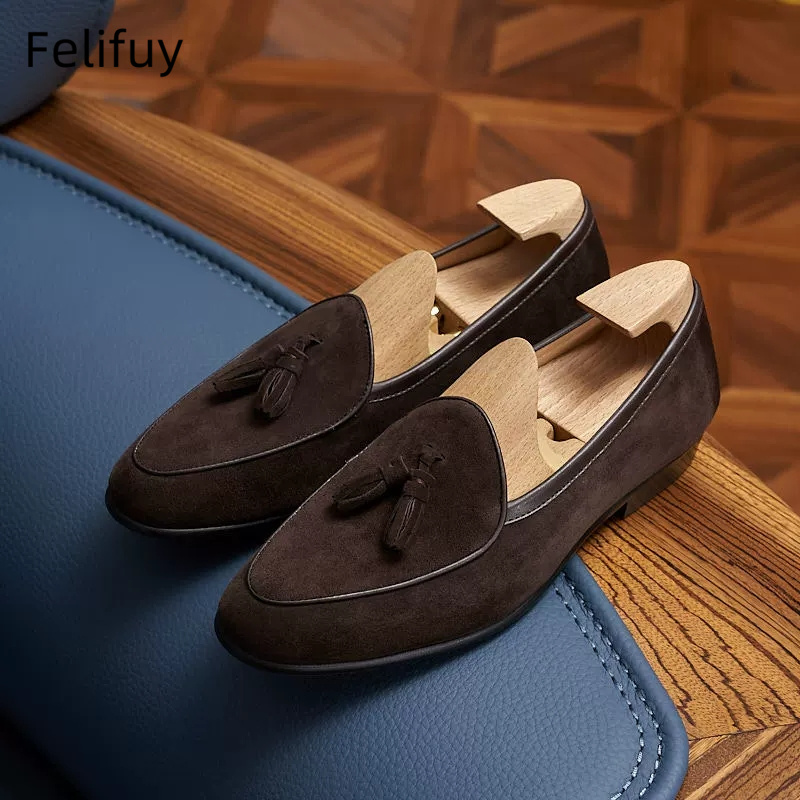 Italian kinds Cow Suede Men's  - Men Shoes Kinds 评论和价格