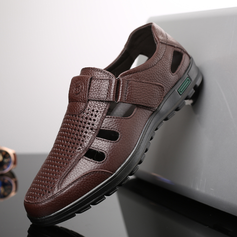 Men's Genuine Leather Sandals  - Men Shoes Eu To Us 评论和价格