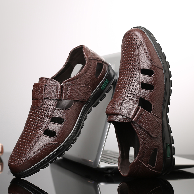 Men's Genuine Leather Sandals  - Men Shoes Eu To Us 评论和价格