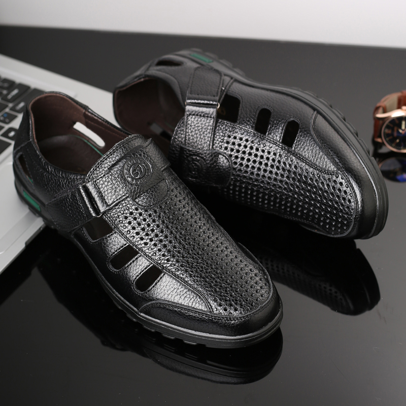Men's Genuine Leather Sandals  - Men Shoes Eu To Us 评论和价格
