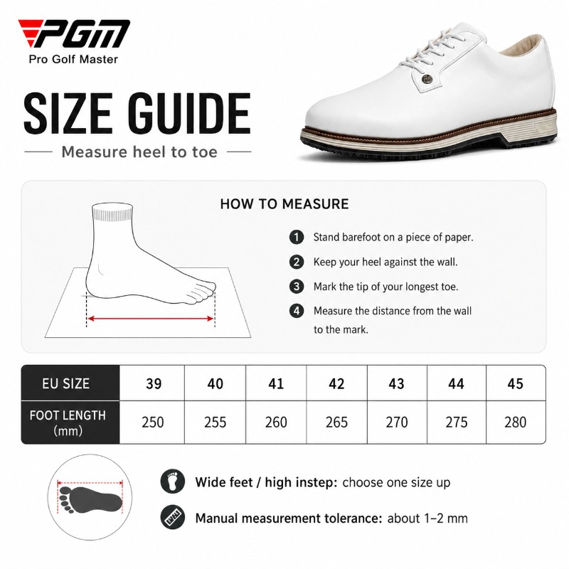 PGM Men's Cow Leather Golf Sho - Men Shoes Eu To Us 评论和价格